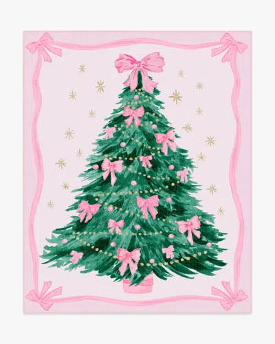 Ruggable Bella Bows Spruce Pink Flatwoven Rug