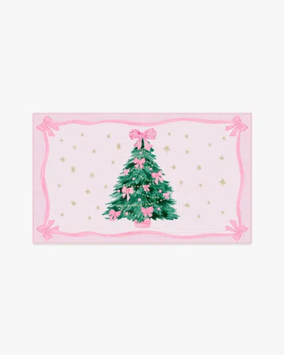 Ruggable Bella Bows Spruce Pink Flatwoven Rug