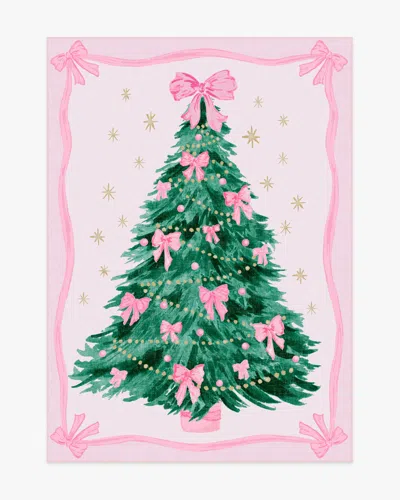 Ruggable Bella Bows Spruce Pink Flatwoven Rug