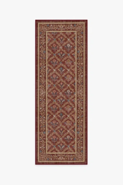 Ruggable Bellflowers Amber Red Flatwoven Rug By Morris & Co. In Animal Print