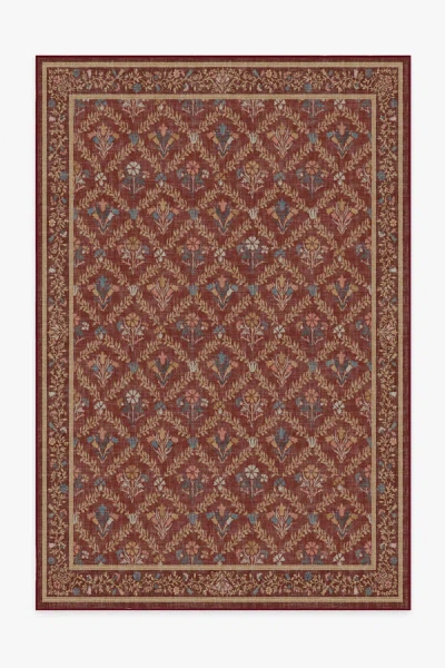 Ruggable Bellflowers Amber Red Flatwoven Rug By Morris & Co. In Animal Print