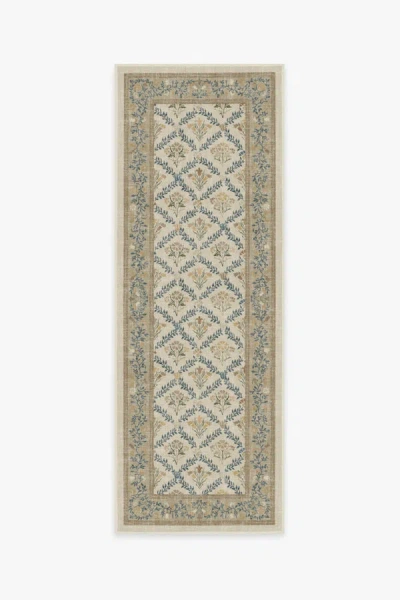 Ruggable Bellflowers Ivory & Gold Flatwoven Rug By Morris & Co. In Brown