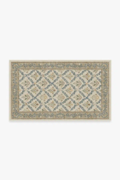 Ruggable Bellflowers Ivory & Gold Flatwoven Rug By Morris & Co. In Brown