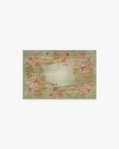 Ruggable Bird Of Paradise Silver Fern Flatwoven Rug By Sanderson In Brown