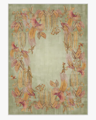 Ruggable Bird Of Paradise Silver Fern Flatwoven Rug By Sanderson In Green