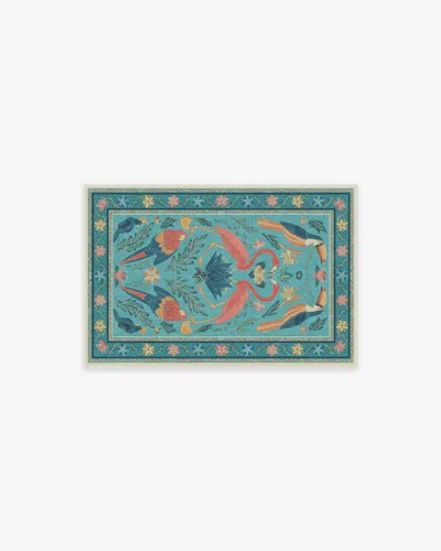 Ruggable Birds Of A Feather Aqua Flatwoven Rug By Iris Apfel In Multi