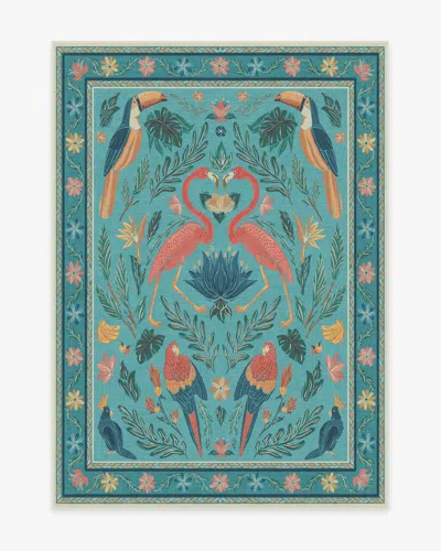 Ruggable Birds Of A Feather Aqua Flatwoven Rug By Iris Apfel In Multi