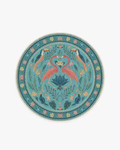 Ruggable Birds Of A Feather Aqua Flatwoven Rug By Iris Apfel In Blue