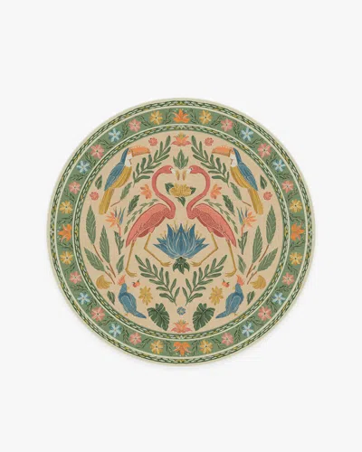 Ruggable Birds Of A Feather Green & Peach Flatwoven Rug By Iris Apfel In Multi