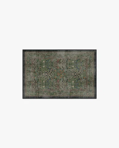Ruggable Blackthorn Forest Green Flatwoven Rug By Morris & Co. In Blue