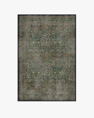 Ruggable Blackthorn Forest Green Flatwoven Rug By Morris & Co. In Burgundy