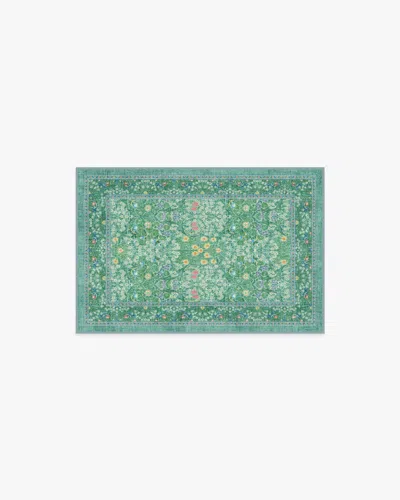 Ruggable Blackthorn Multicolor Jade Flatwoven Rug By Morris & Co. In Green