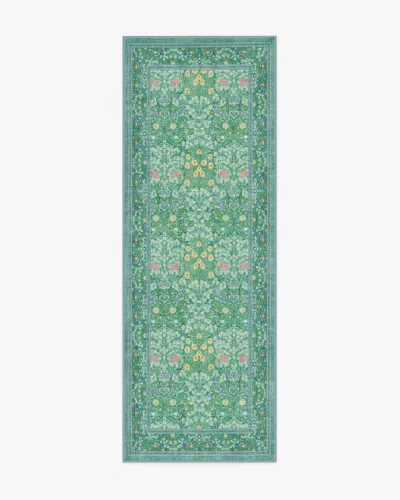 Ruggable Blackthorn Multicolor Jade Flatwoven Rug By Morris & Co. In Green