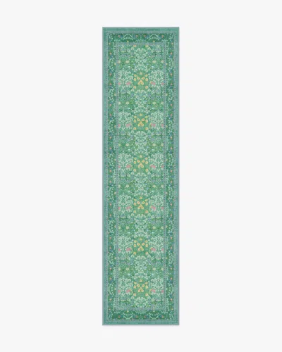 Ruggable Blackthorn Multicolor Jade Flatwoven Rug By Morris & Co. In Green
