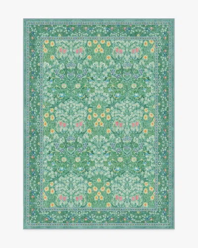 Ruggable Blackthorn Multicolor Jade Flatwoven Rug By Morris & Co. In Green