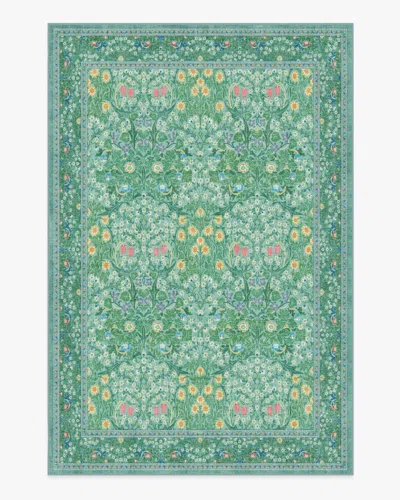 Ruggable Blackthorn Multicolor Jade Flatwoven Rug By Morris & Co. In Green