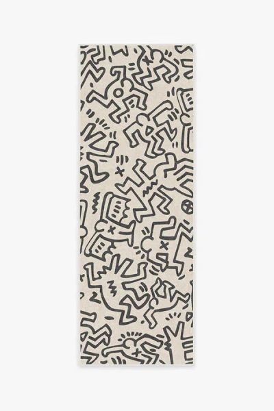 Ruggable Block Party Black & Ivory Flatwoven Rug By Keith Haring In Multi