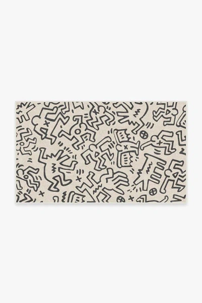 Ruggable Block Party Black & Ivory Flatwoven Rug By Keith Haring In Multi