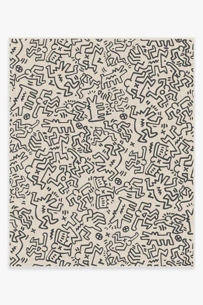 Ruggable Block Party Black & Ivory Flatwoven Rug By Keith Haring In Neutral