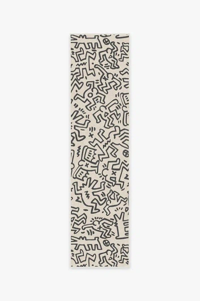 Ruggable Block Party Black & Ivory Flatwoven Rug By Keith Haring In Neutral