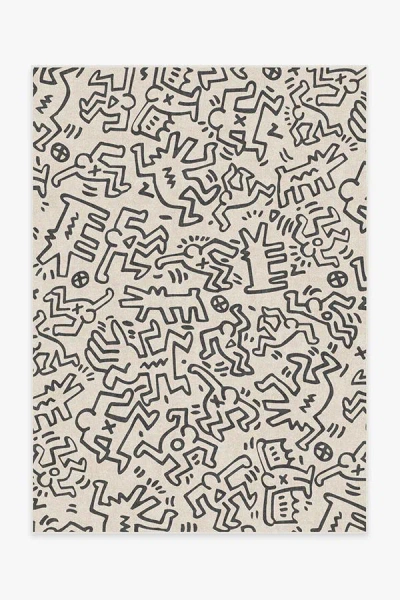 Ruggable Block Party Black & Ivory Flatwoven Rug By Keith Haring In Neutral