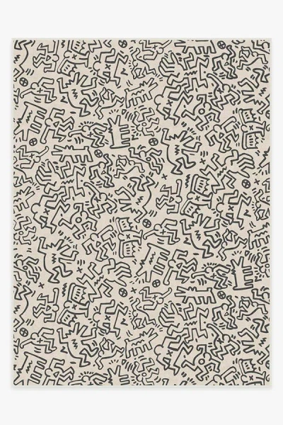 Ruggable Block Party Black & Ivory Flatwoven Rug By Keith Haring In Neutral