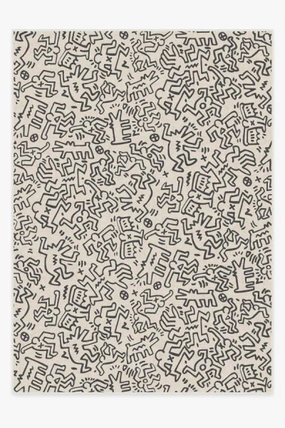 Ruggable Block Party Black & Ivory Flatwoven Rug By Keith Haring In Neutral