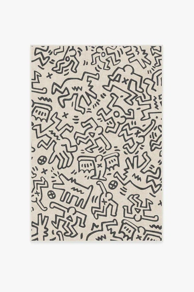 Ruggable Block Party Black & Ivory Flatwoven Rug By Keith Haring In Multi