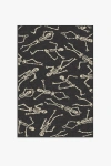 Ruggable Bone Dance Black Flatwoven Rug In Black