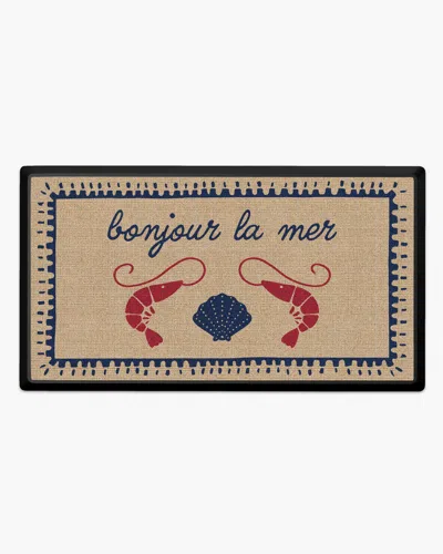 Ruggable Bonjour Red & Navy Large Doormat In Neutral