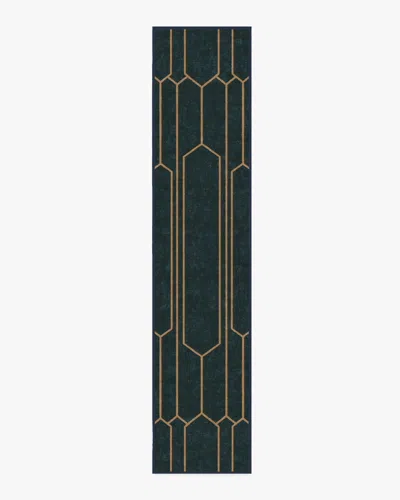 Ruggable Bryant Marine Blue & Gold Flatwoven Rug By The Hiltons