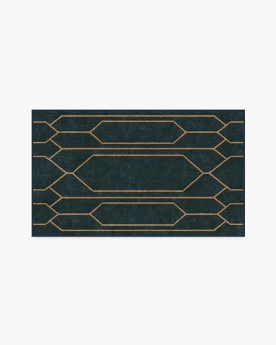 Ruggable Bryant Marine Blue & Gold Flatwoven Rug By The Hiltons