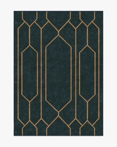 Ruggable Bryant Marine Blue & Gold Flatwoven Rug By The Hiltons