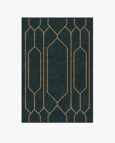 Ruggable Bryant Marine Blue & Gold Flatwoven Rug By The Hiltons