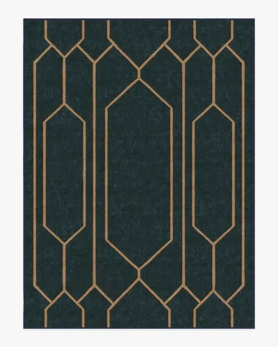 Ruggable Bryant Marine Blue & Gold Flatwoven Rug By The Hiltons In Multi