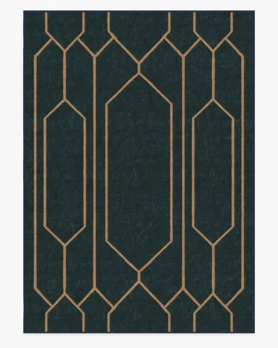 Ruggable Bryant Marine Blue & Gold Flatwoven Rug By The Hiltons In Multi