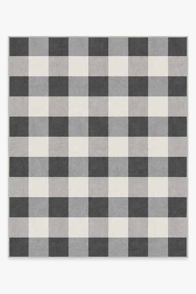 Ruggable Buffalo Plaid Black & White Flatwoven Rug In Gray