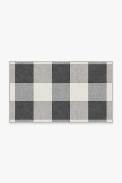 Ruggable Buffalo Plaid Black & White Flatwoven Rug In Gray