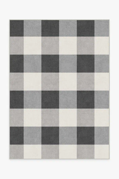 Ruggable Buffalo Plaid Black & White Flatwoven Rug In Gray