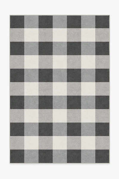 Ruggable Buffalo Plaid Black & White Flatwoven Rug In Gray