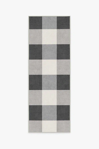 Ruggable Buffalo Plaid Black & White Flatwoven Rug In Gray