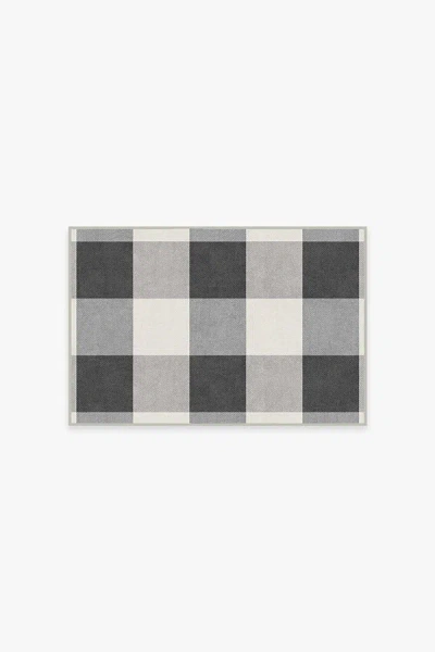 Ruggable Buffalo Plaid Black & White Flatwoven Rug