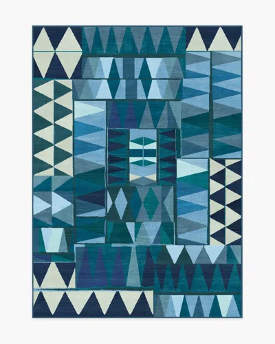 Ruggable Cadra Blue Teal Flatwoven Rug By Jungalow