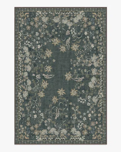Ruggable Calla Charcoal Flatwoven Rug In Green