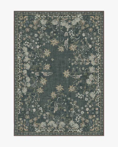 Ruggable Calla Charcoal Flatwoven Rug In Green