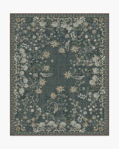 Ruggable Calla Charcoal Flatwoven Rug In Green