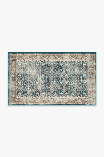 Ruggable Celestine Teal Blue Flatwoven Rug In Multi
