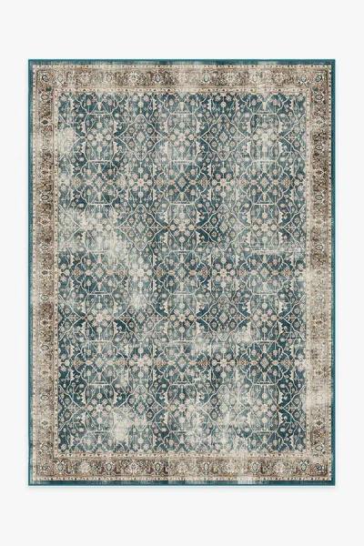 Ruggable Celestine Teal Blue Flatwoven Rug In Multi