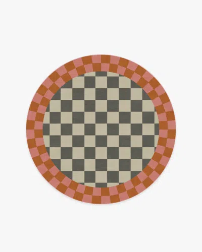Ruggable Checker Border Pink & Orange Flatwoven Rug By Jonathan Adler In Multi