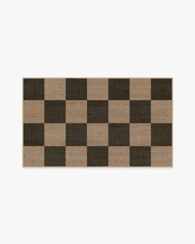 Ruggable Checkerboard Soft Black Re-jute Rug